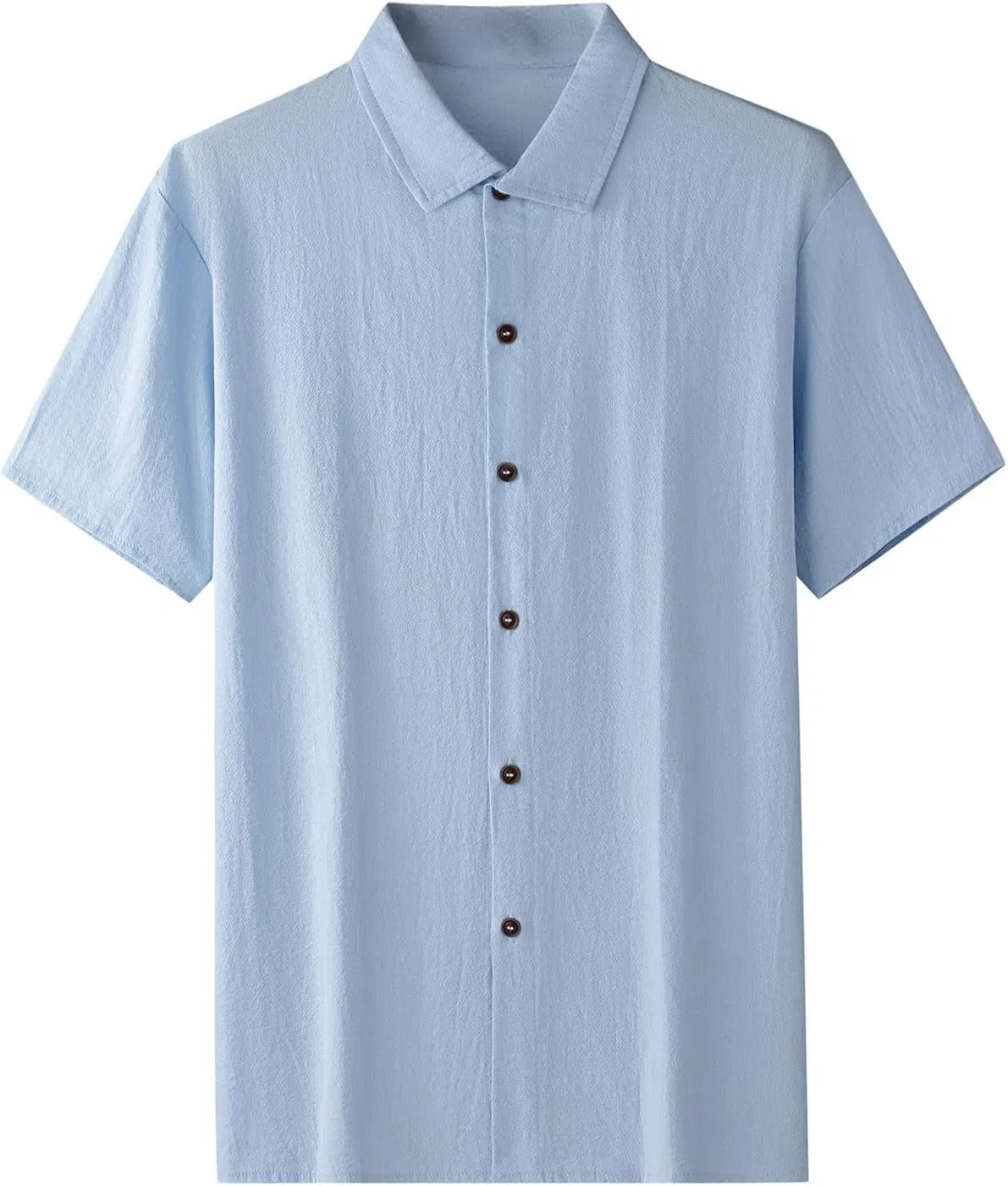 Мужская рубашка с коротким рукавом, slim fit, синий — фото 3