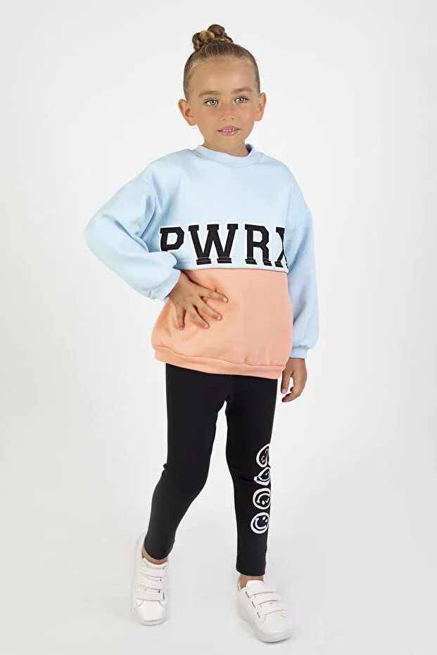 Детский комплект для девочек с принтом Basics Harika Kids, Blue — фото 2