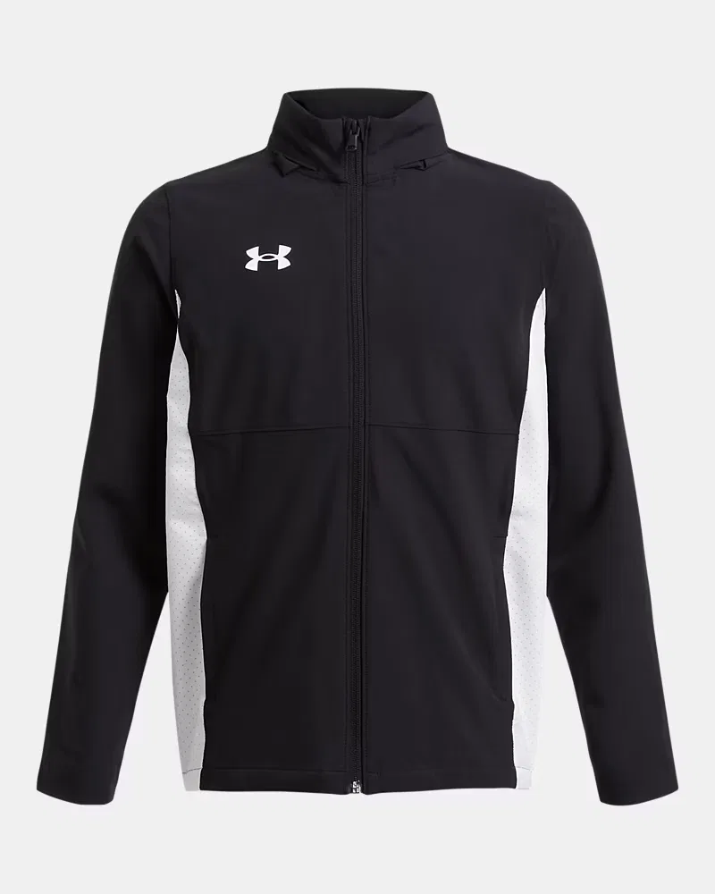 Куртка на молнии спортивная водоотталкивающая UA Rival Stretch Woven UnderArmour, Black/White