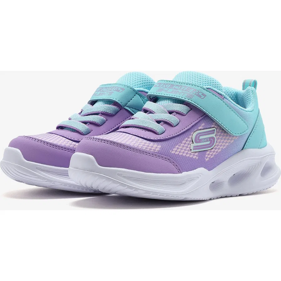 Кроссовки детские с подсветкой Sola Glow - Ombre Deluxe Skechers, Лавандовый/Розовый — фото 3