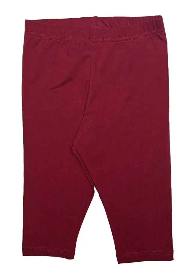 Детские леггинсы для девочек капри с высокой талией Basics Cloise, Burgundy — фото 3