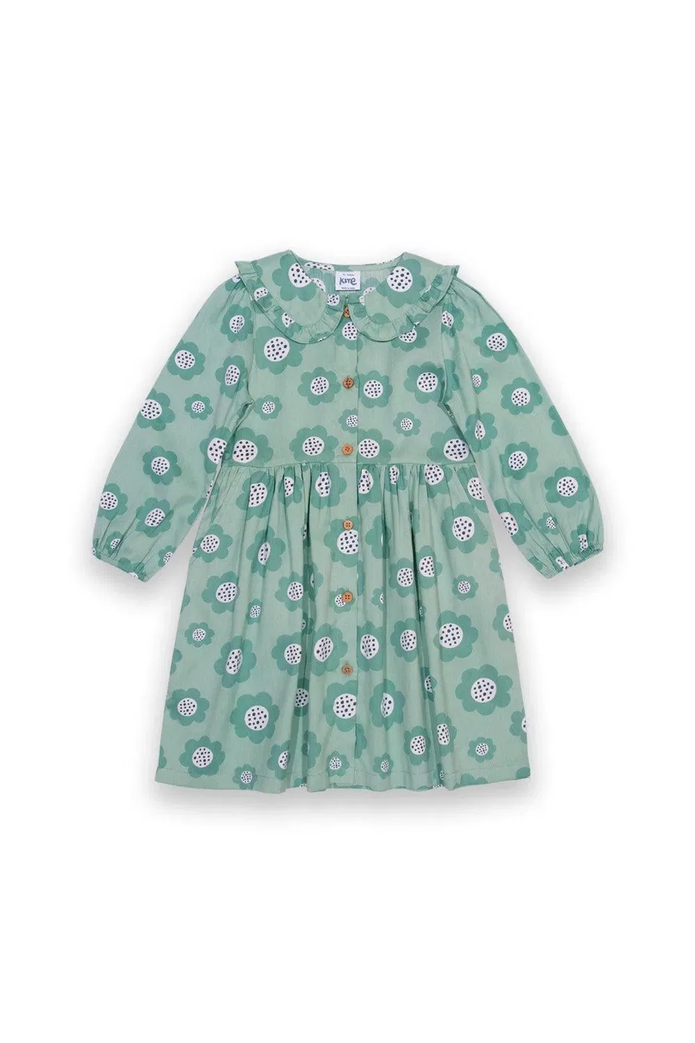 Детское платье с воротником-долли Big Bloom Kite, Green