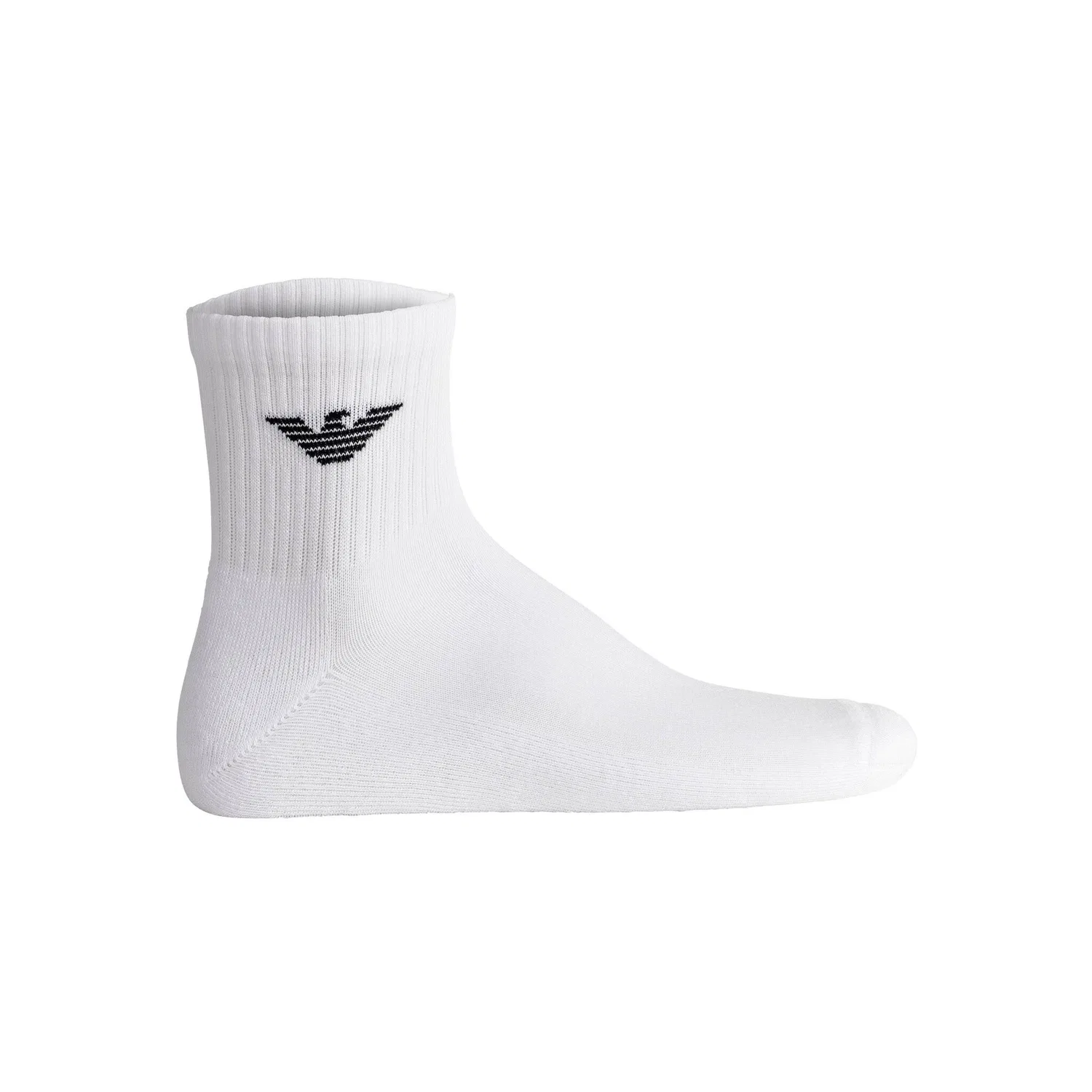 Мужские короткие носки-следы с логотипом Emporio Armani, White/Black/Blue — фото 2