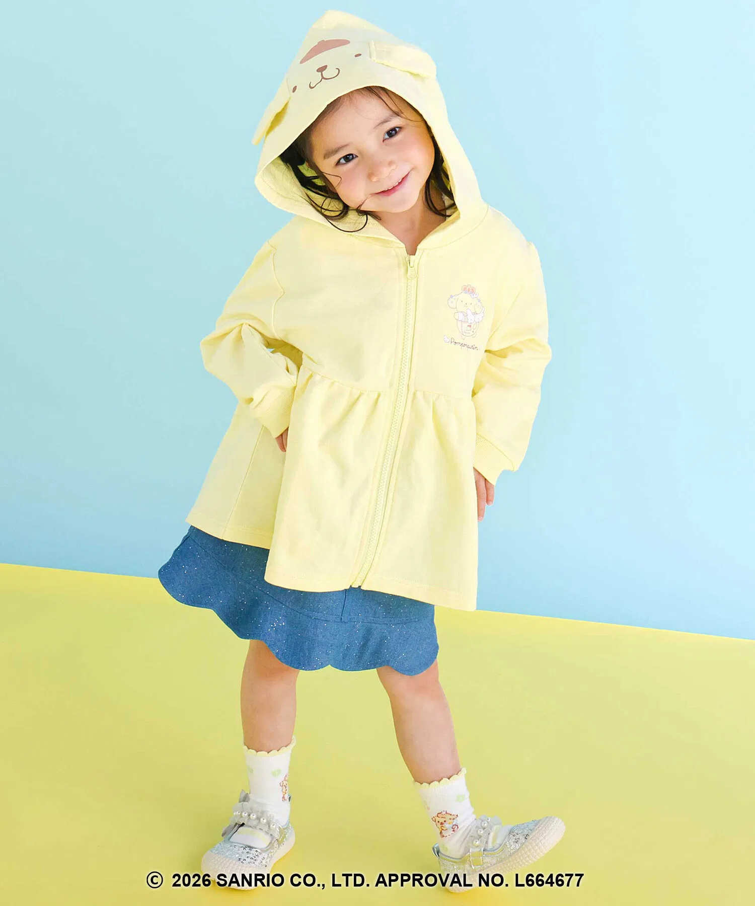 【Cinnamoroll/Pompompurin x SLAPSLIP】Худи с дизайном в виде ушей (90-130 см) — фото 3