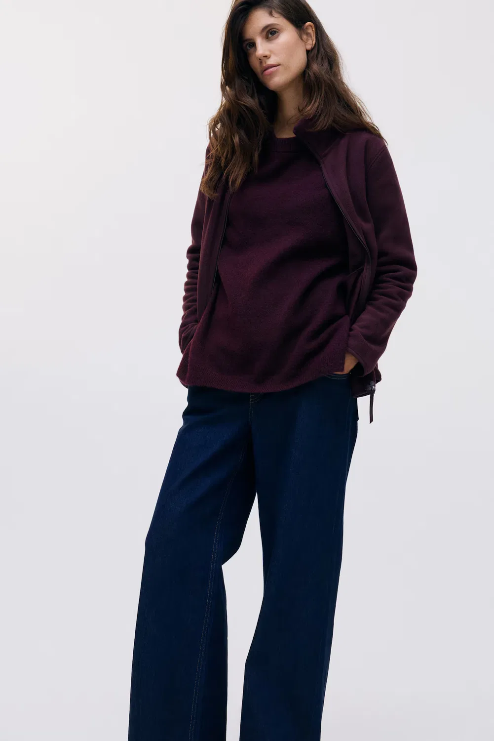 Флисовая куртка для ношения ребенка «Мама до и после» H&M, Weinrot — фото 2