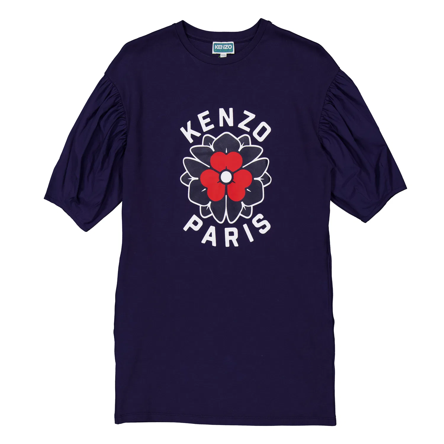 Платье хлопковое с коротким рукавом Kenzo Kids Short Sleeve Cotton Dress, Navy