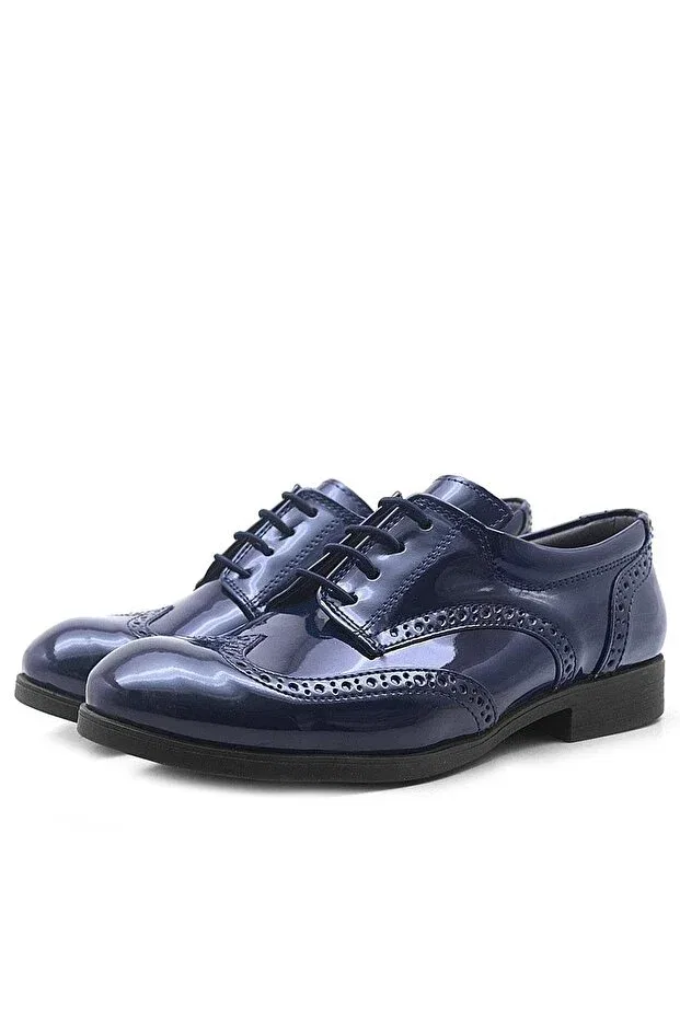 Детские туфли для мальчиков классические на шнуровке Titan Rakerplus, Navy Blue — фото 2