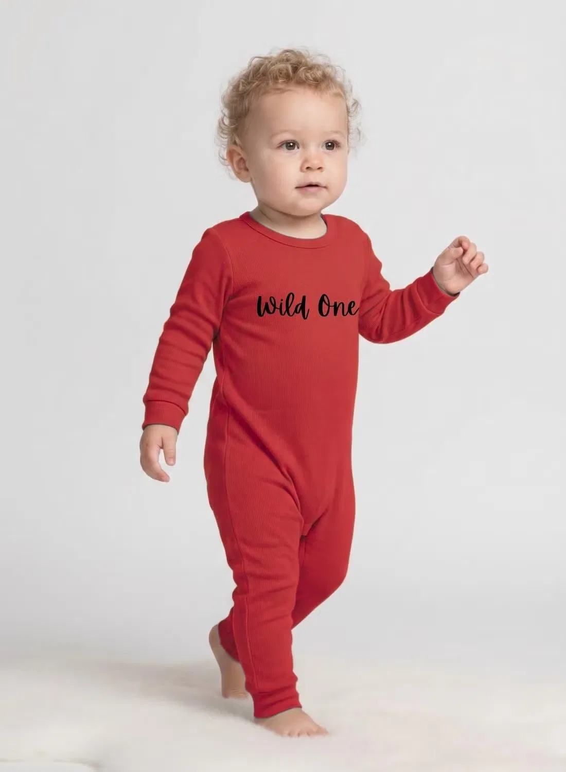 Боди-комбинезон с длинным рукавом Baby wild one Babyqlo, красный — фото 3