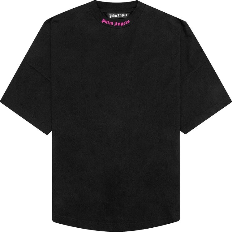 

Футболка Palm Angels Doubled Logo Over Tee 'Black/Fuchsia', черный