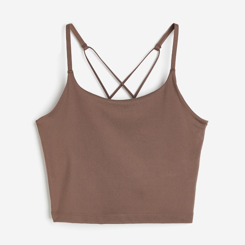 

Спортивный топ H&M DryMove Crop Tank, коричневый