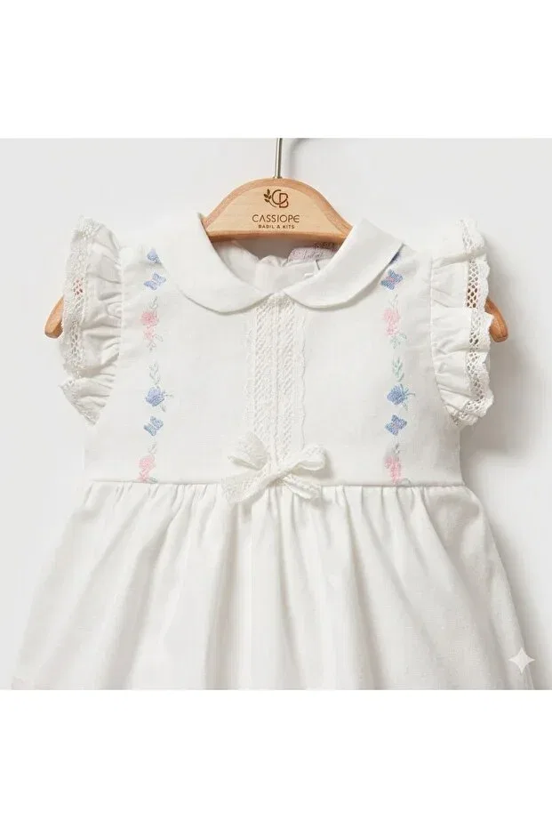 Детское платье для девочек с принтом Floral printed lace baby girl summer dress Csp Cassiope, White — фото 2