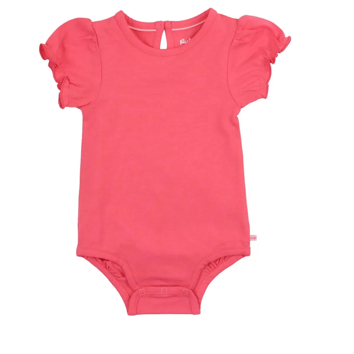 Детское боди для девочек с коротким рукавом-фонарик RuffleButts, Hot Pink