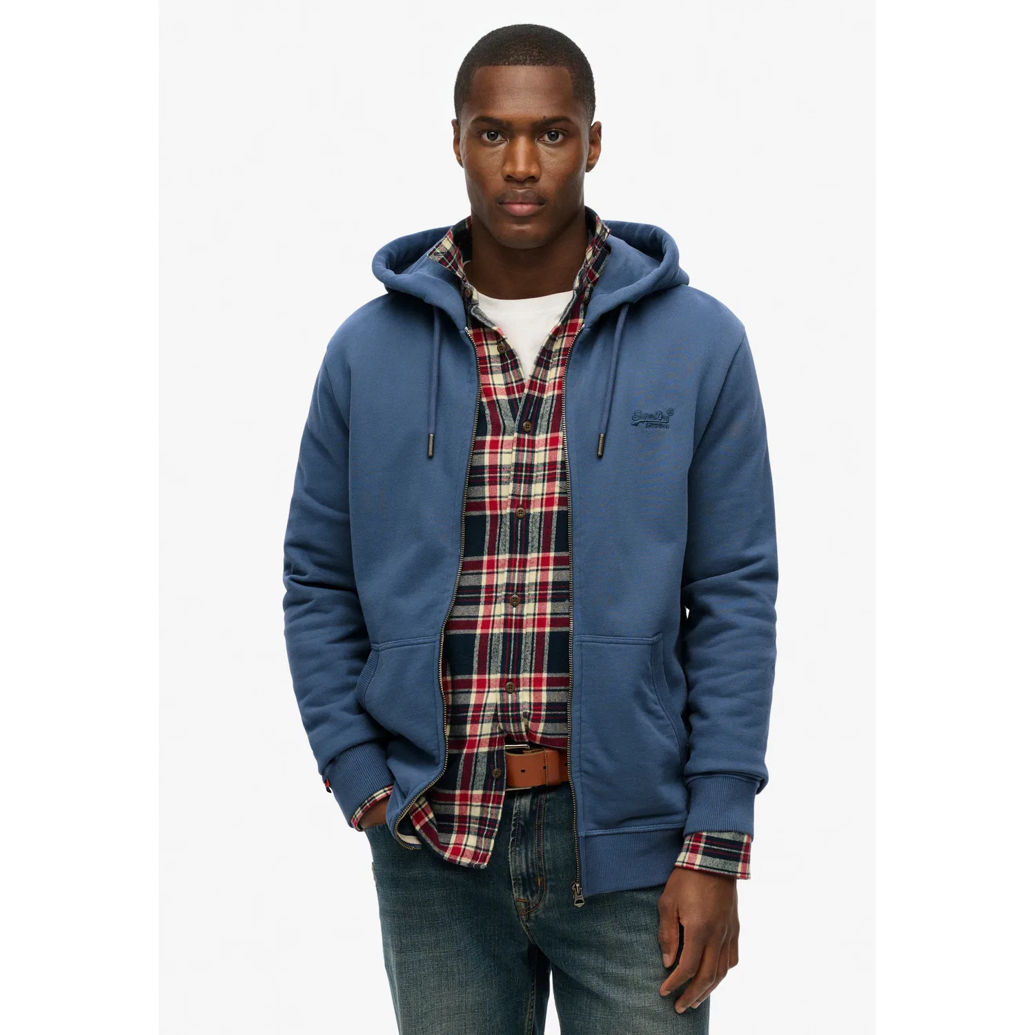 Мужская капюзонная толстовка с логотипом Superdry, Heritage Washed Blue — фото 2