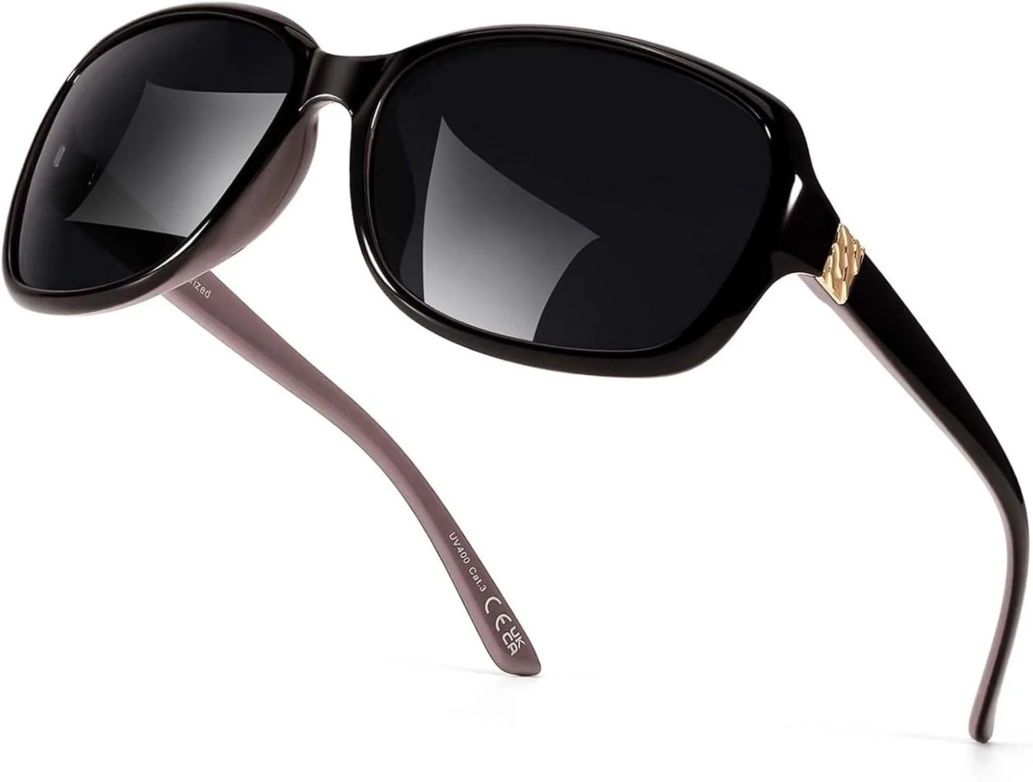 

Женские солнцезащитные очки HASFOX Small Wrap | Поляризованные линзы и защита от УФ-излучения UV400 | Легкие овальные очки в стиле Jackie-O, C03 Black+purple