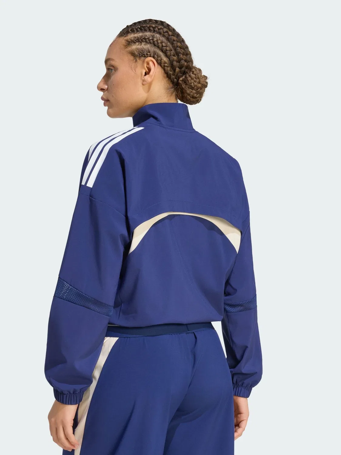 Трек-топ с четверть-застежкой, Hyperglam adidas, темно-синий — фото 2