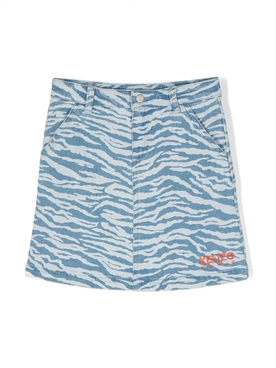 Юбка из денима с тигровым принтом Kenzo, синий