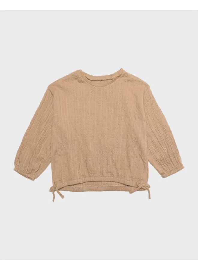 Футболка с длинным рукавом на кулиске Zara, хаки