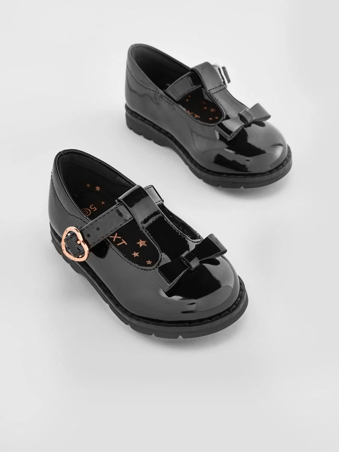 Туфли для школы, широкий полнота, Black Patent Next, черный лакированный