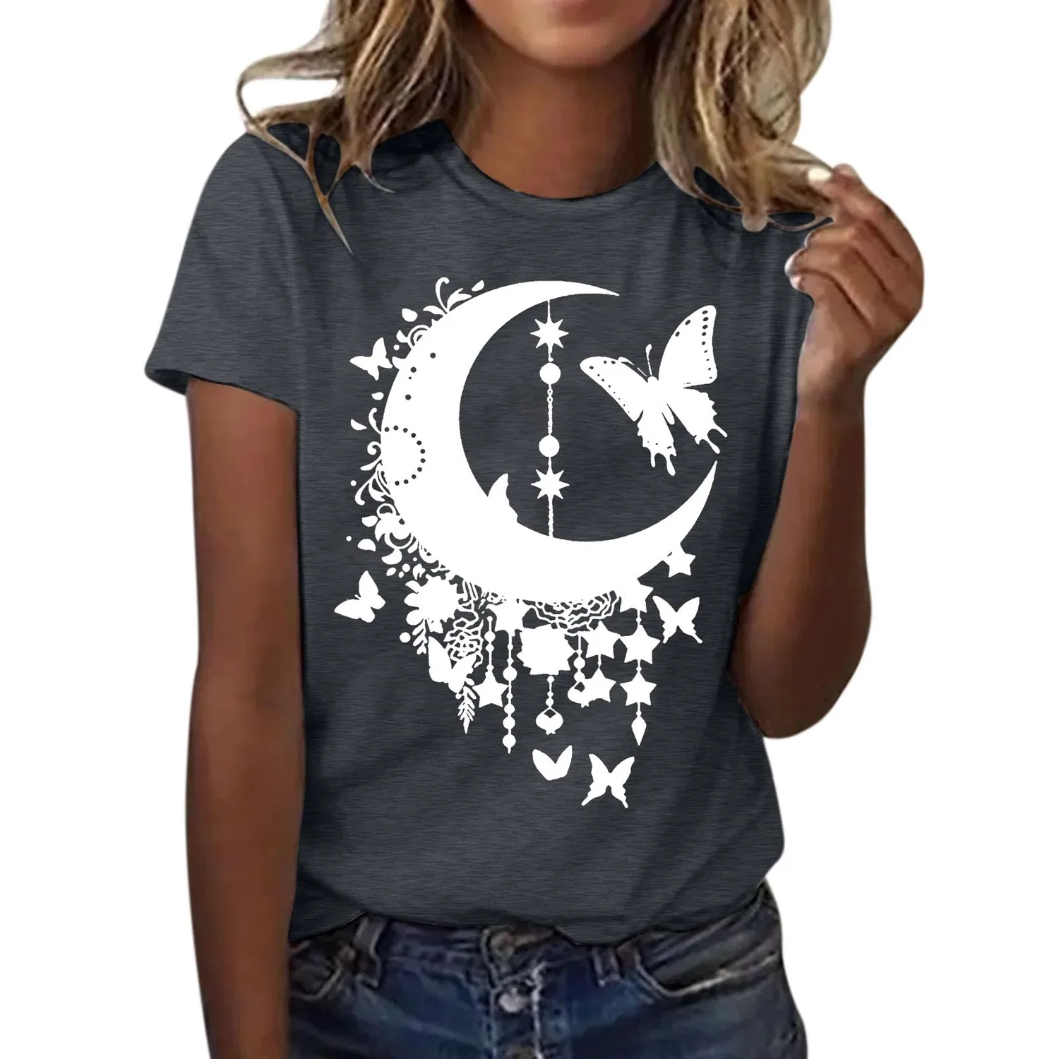 Женская блузка с принтом Ironic Tops, F-dark Grey