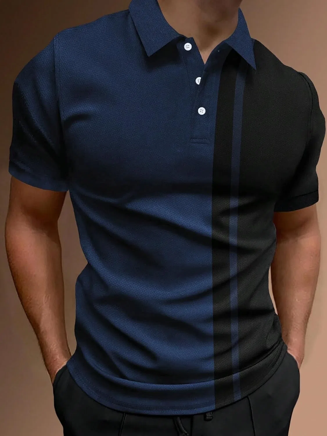 Мужская футболка колорблок Short Sleeve, Navy Blue — фото 2