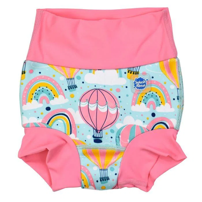 Детские плавки для девочек с принтом Happy Nappy DUO Balloons Splash About, Rosa Hellblau