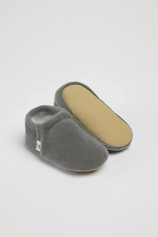 Детские пинетки из флиса с нескользящей подошвой Babyzilla, Dark Gray — фото 2