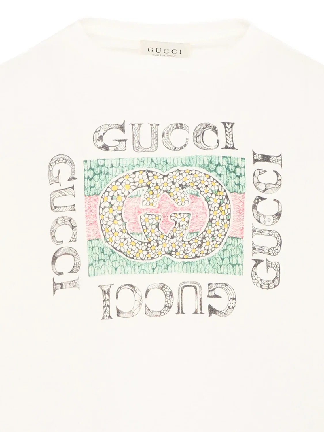 Футболка с логотипом Interlocking G Gucci Kids, белый — фото 3