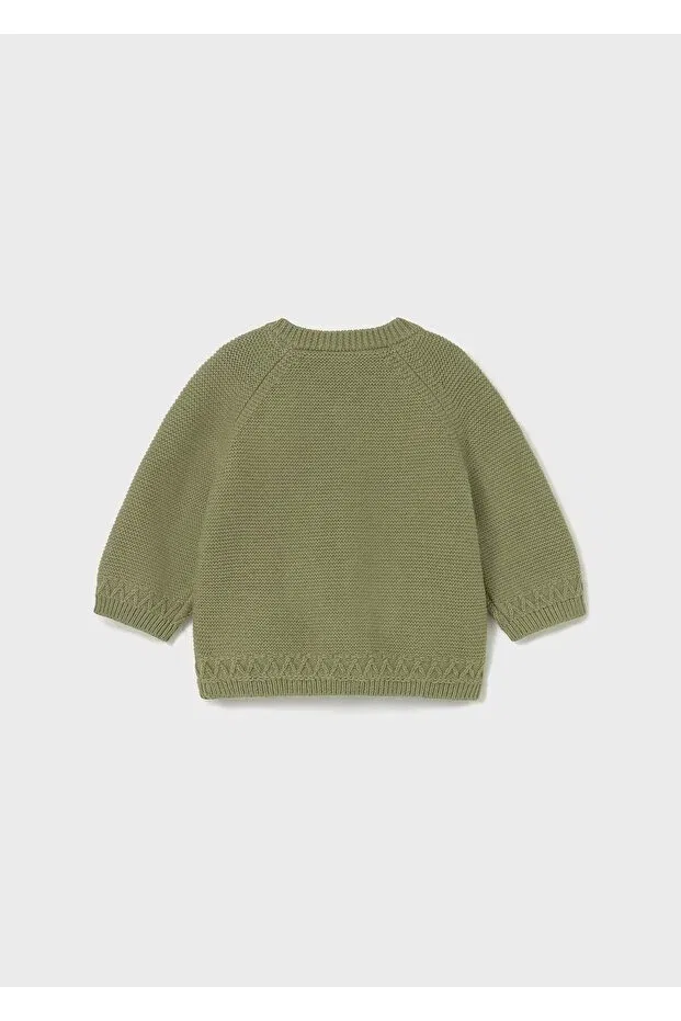 Детский кардиган для мальчиков хлопковый Newborn baby boy buttoned cardigan Mayoral, Green — фото 2