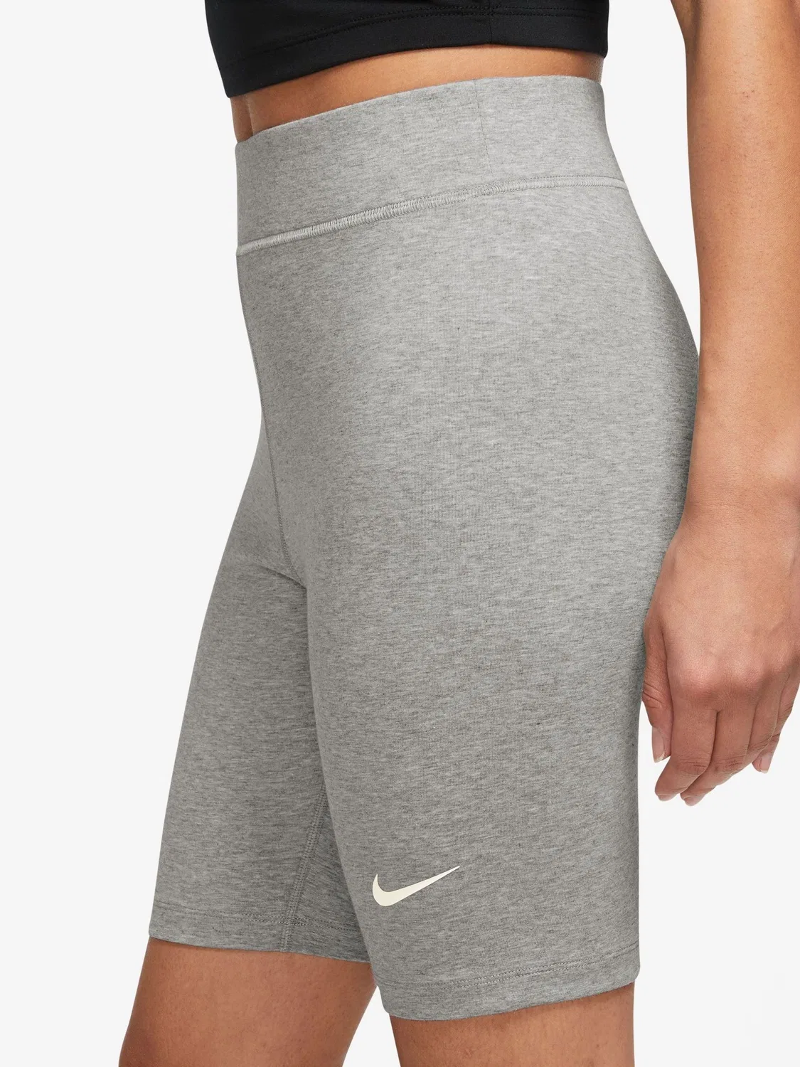 Велосипедки Nike Classic, высокая посадка, 8 дюймов, темно-серый меланж — фото 3