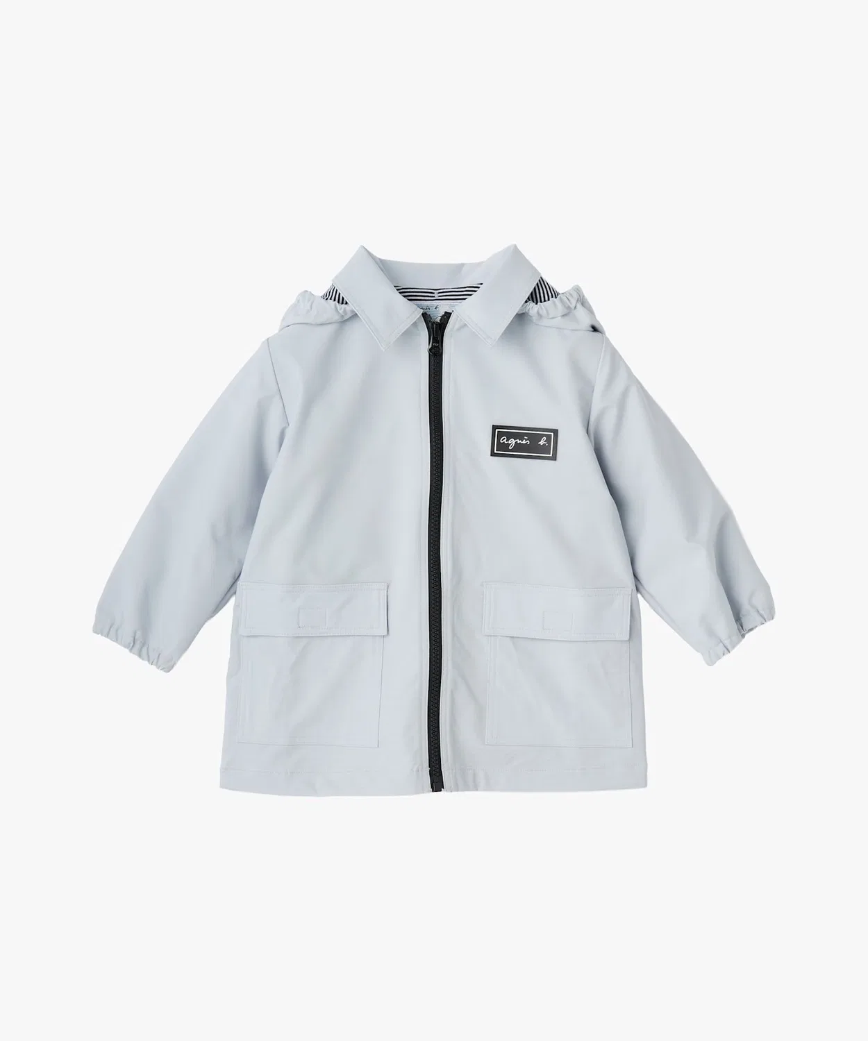 Детская куртка-дождевик с капюшоном, модель Baby Windbreaker, agnes b., Серый