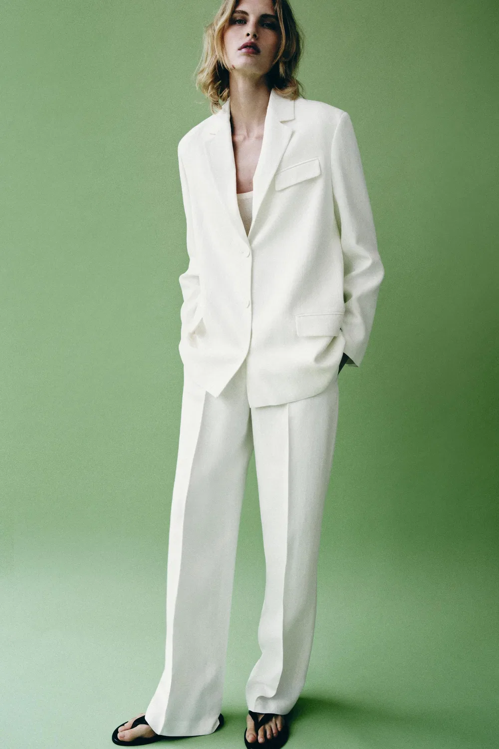 Блейзер прямого кроя из коллекции ZW ZARA, White