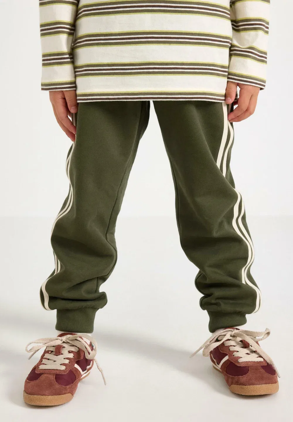 Спортивные штаны с начесом внутри Lindex, Dark Khaki Green — фото 2