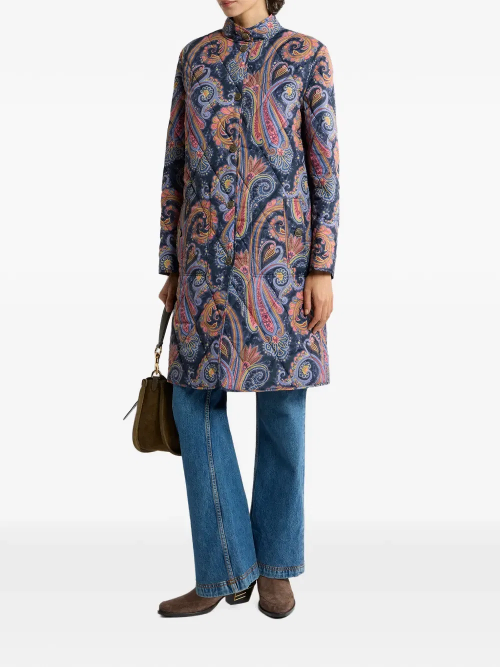 Пальто однобортное Etro, синий — фото 2