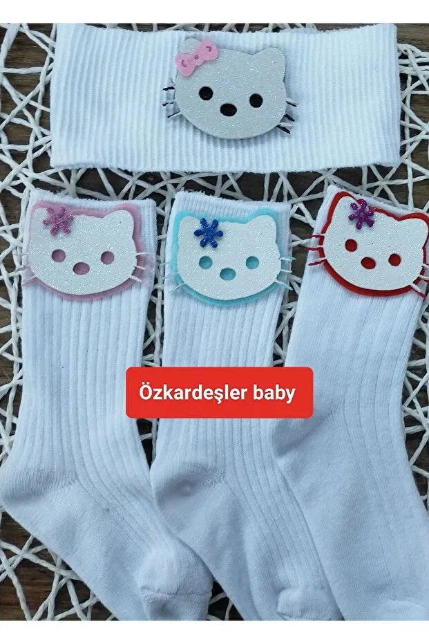 Детские носки для девочек с рисунком набор 4 шт Özkardeşler Baby, White