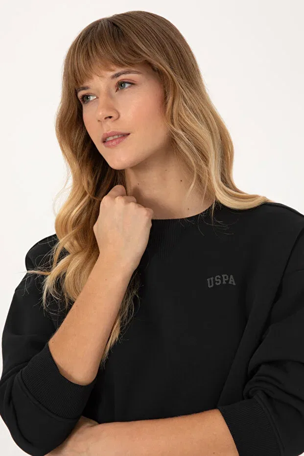 Женские свитшот с длинным рукавом U.S. Polo Assn., Black — фото 2