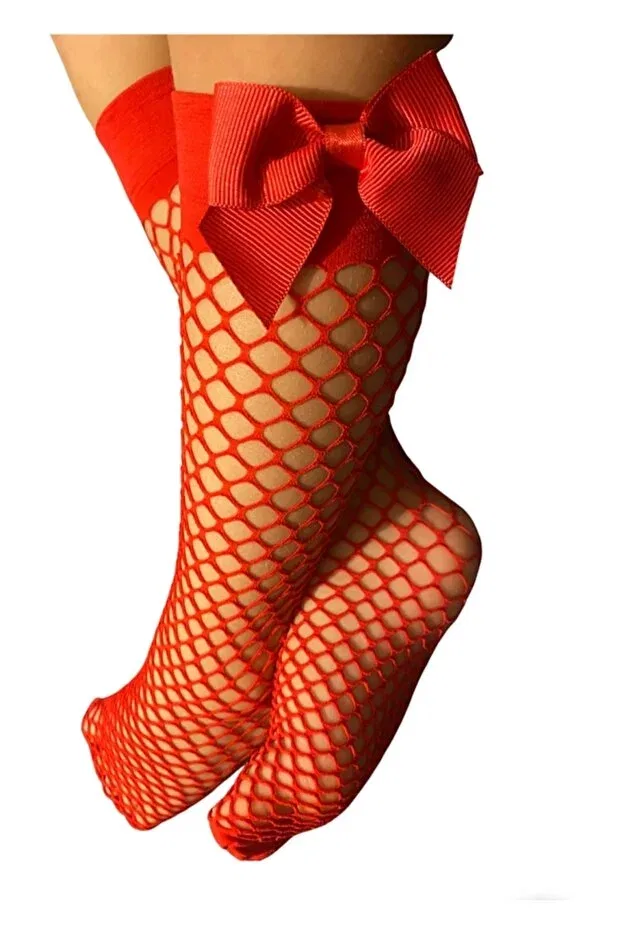 Детские носки до колена с кружевом Eses Bebe, Red
