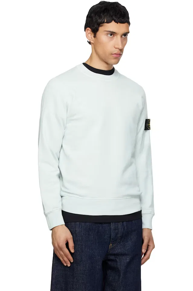 Синий свитшот из органического хлопка с начесом Stone Island — фото 2