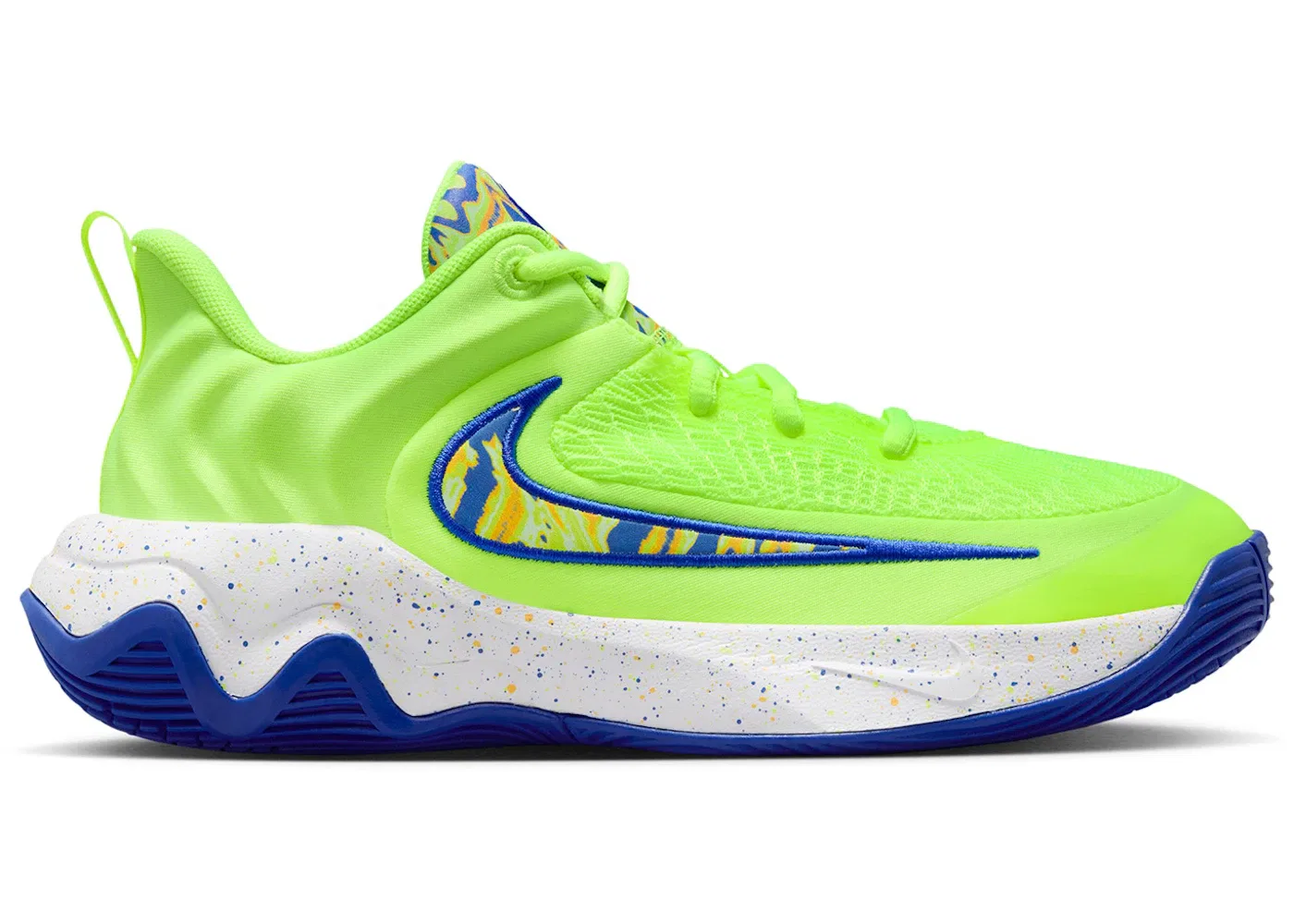 Детские кроссовки для мальчиков с высокой производительностью Nike Giannis Immortality 4 SE, Volt Ice/Game Royal/Laser Orange/Multi-Color