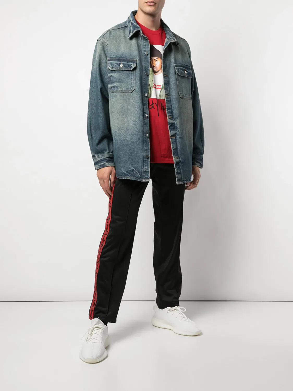Supreme Футболка Nasty Nas красная — фото 2