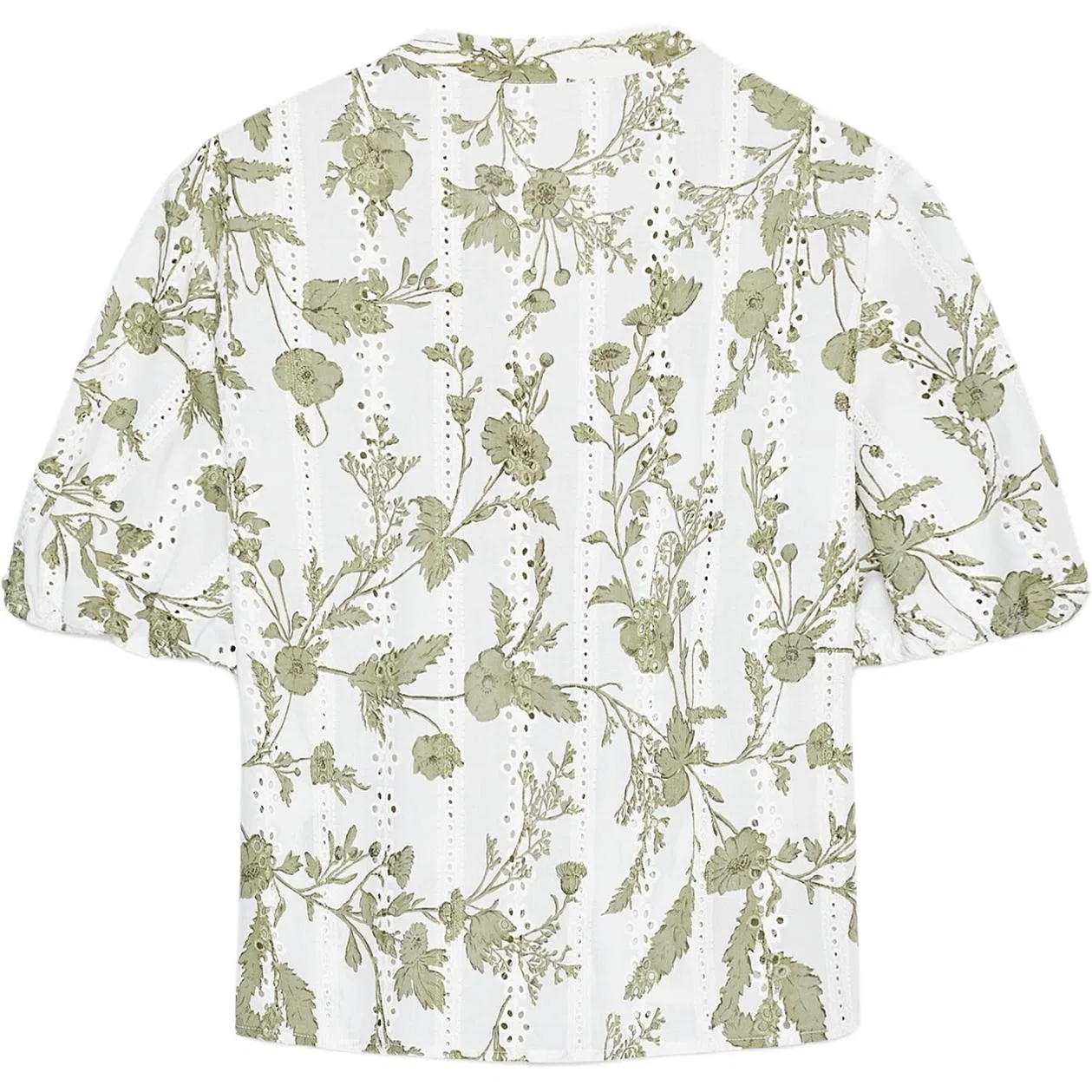 Женская рубашка с круглым вырезом Light Beige Yellow/Khaki ZARA — фото 3