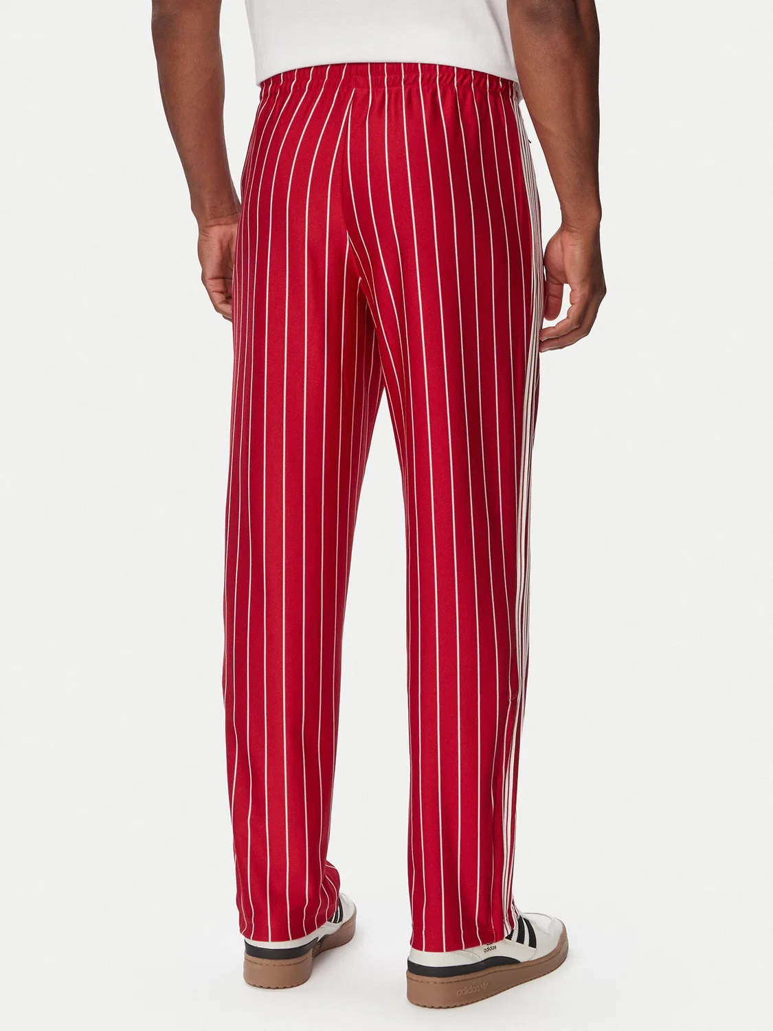 Мужские спортивные штаны стандартного кроя Firebrid Pinstripes Track Adidas, красный — фото 3