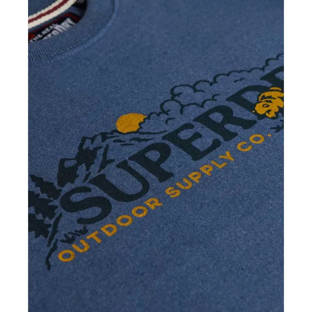 Футболка Superdry Outdoor Scene Relaxed Fit, синий — фото 2