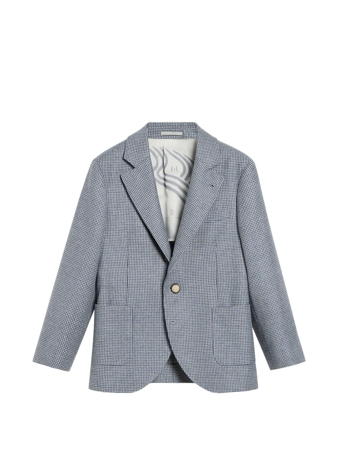 Пиджак в ломаную клетку Brunello Cucinelli Kids, синий