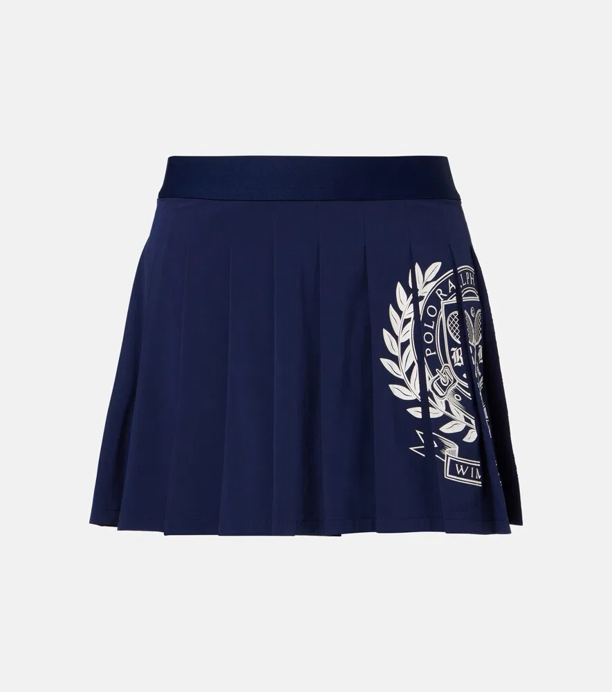Плиссированная теннисная юбка Wimbledon Polo Ralph Lauren, синий