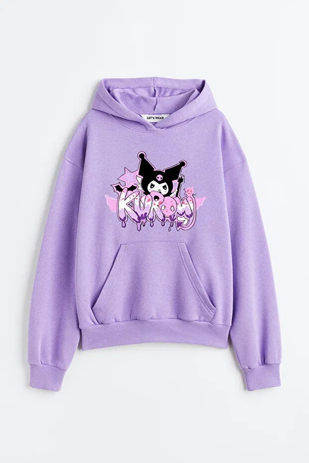 Детские свитшот для девочек с принтом Kuromi printed premium Let'S Wear, Lilac