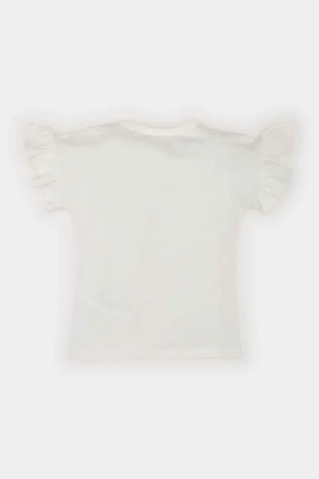Детская футболка для девочек с принтом Ballerina Printed Defacto, White-Wt83 — фото 3