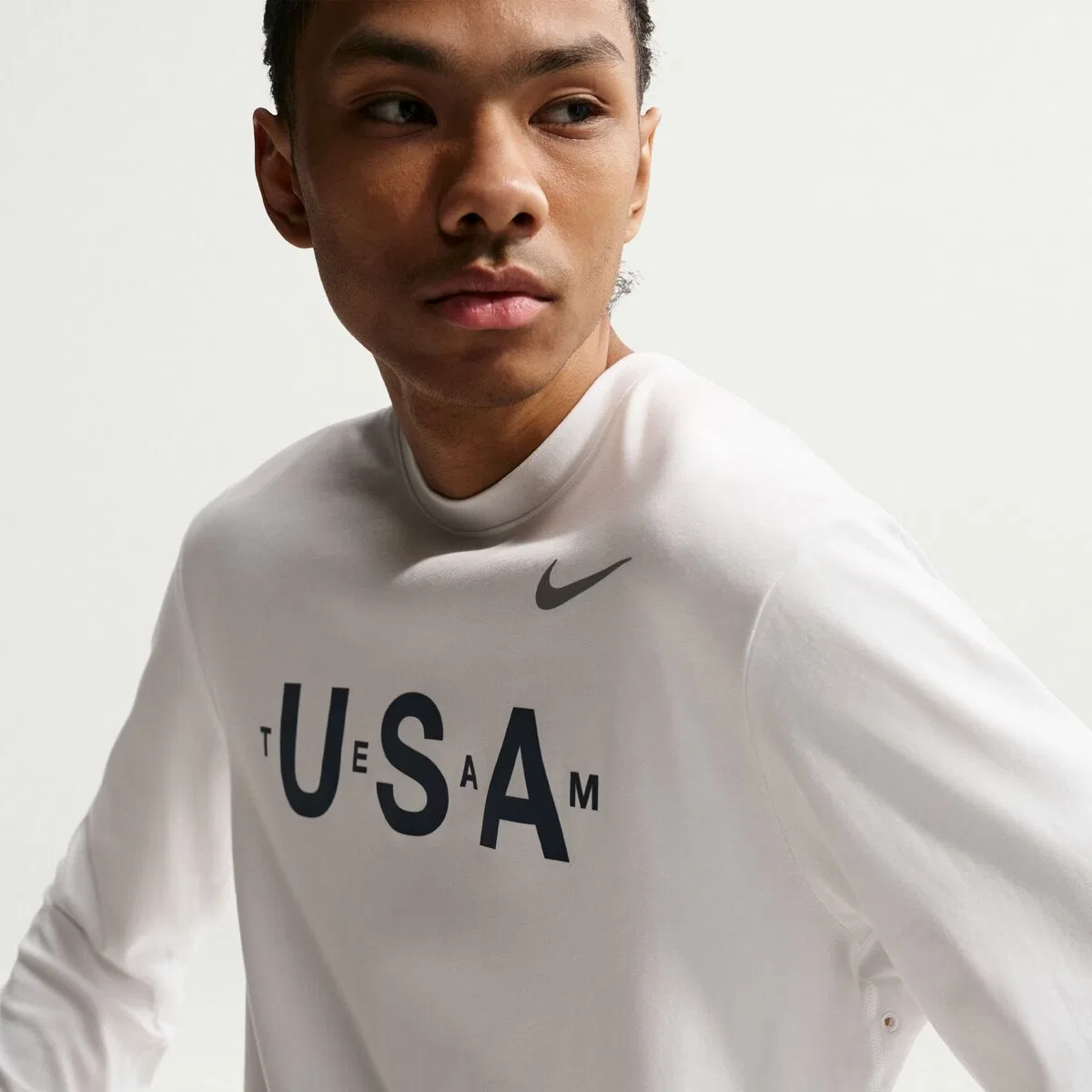 Мужская футболка с длинным рукавом Team USA Primary Dri-FIT Long-Sleeve Top Nike, Summit White/Reflective Silv — фото 2