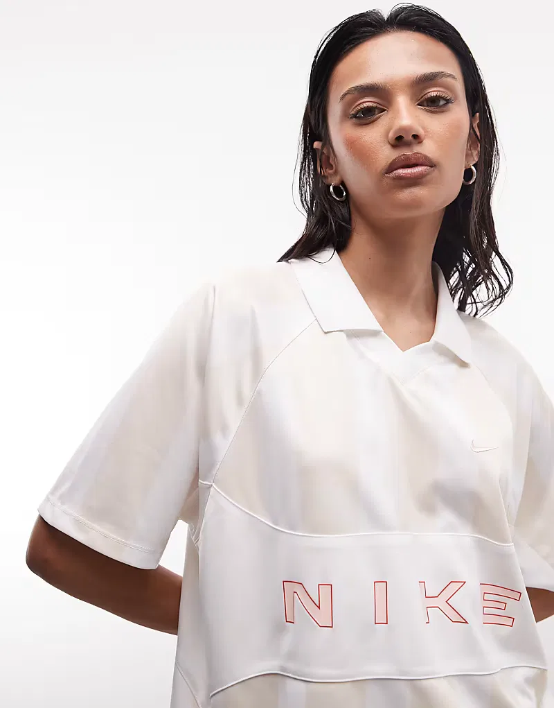Футболка Nike Street в полоску оверсайз, бежевый