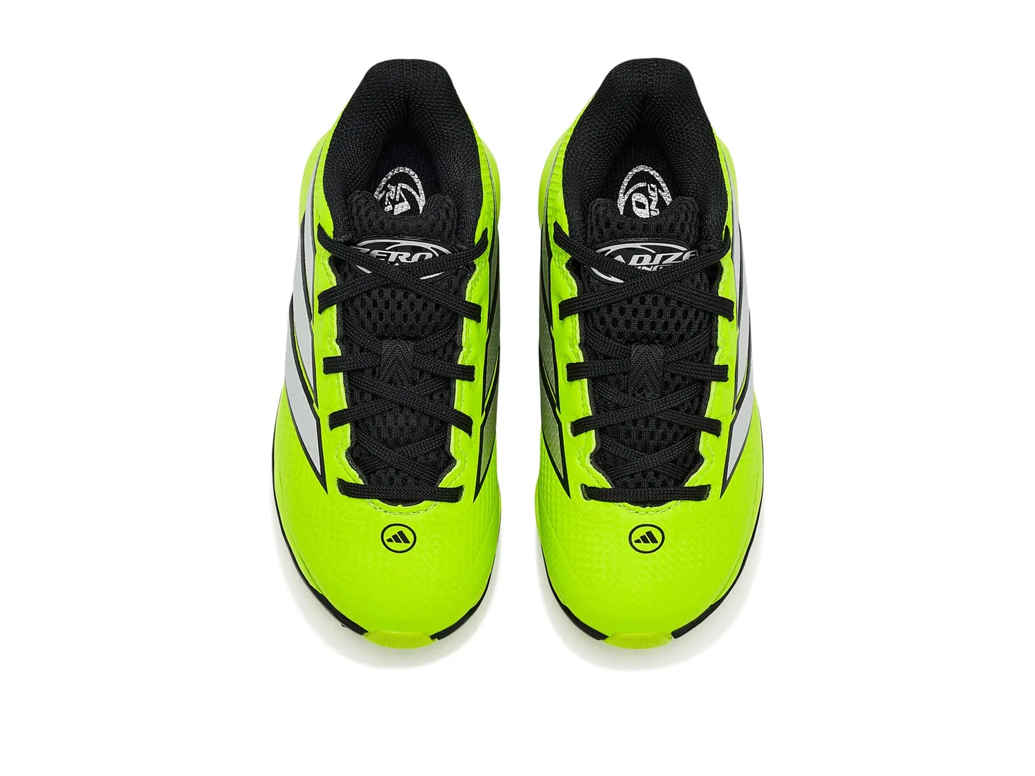 Бейсбольные кроссовки Adizero Impact Molded 2.0 Baseball (для малышей, маленьких и больших детей) Adidas Kids, Solar Slime/Silver Metallic/Black — фото 3