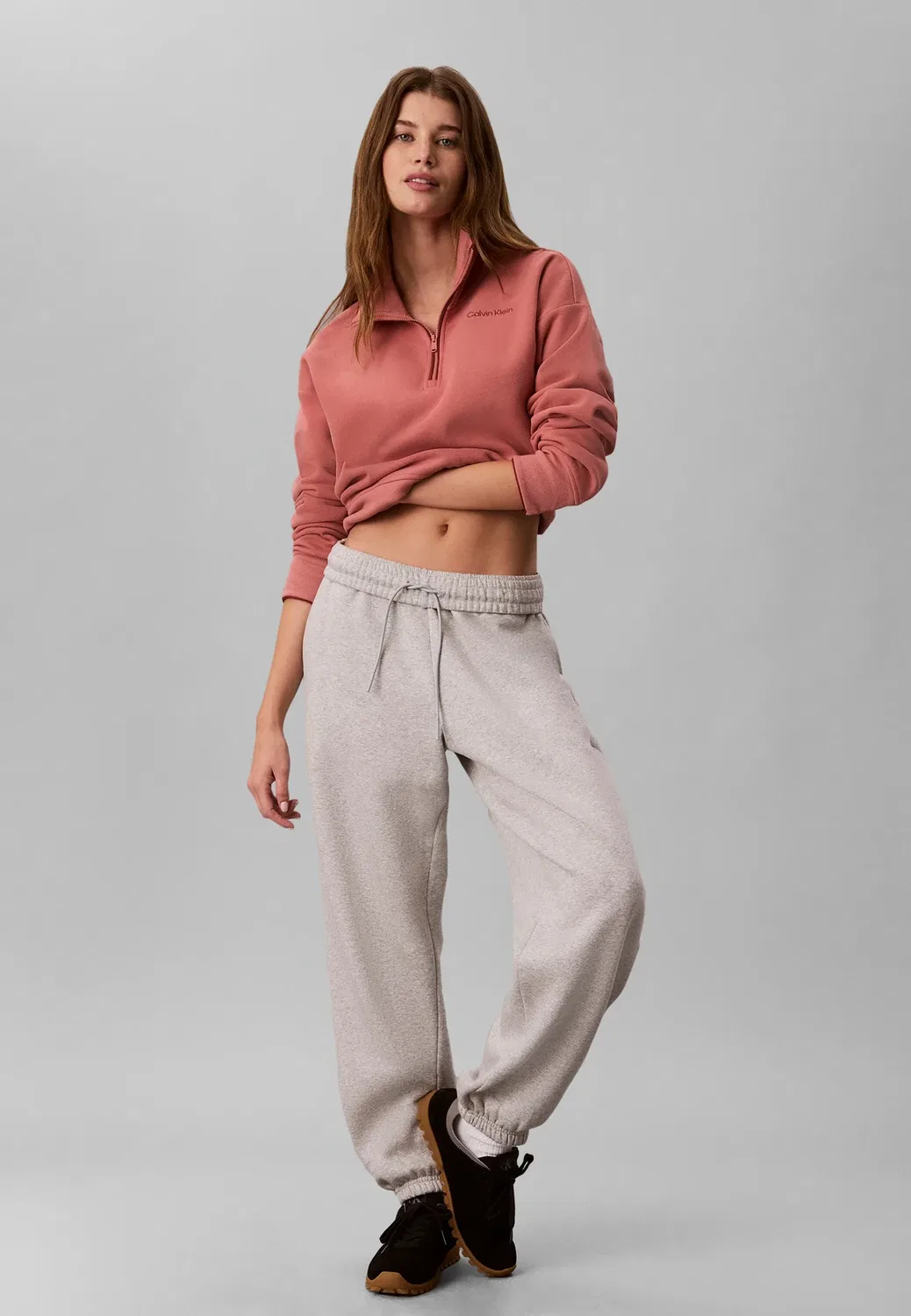 Толстовка с застежкой-молнией на четверть длины Calvin Klein, Canyon Rose — фото 2